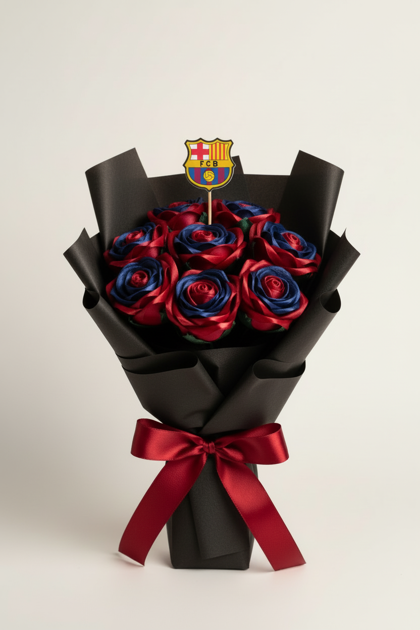 FC Barcelona Bouquet with Black Wrapping