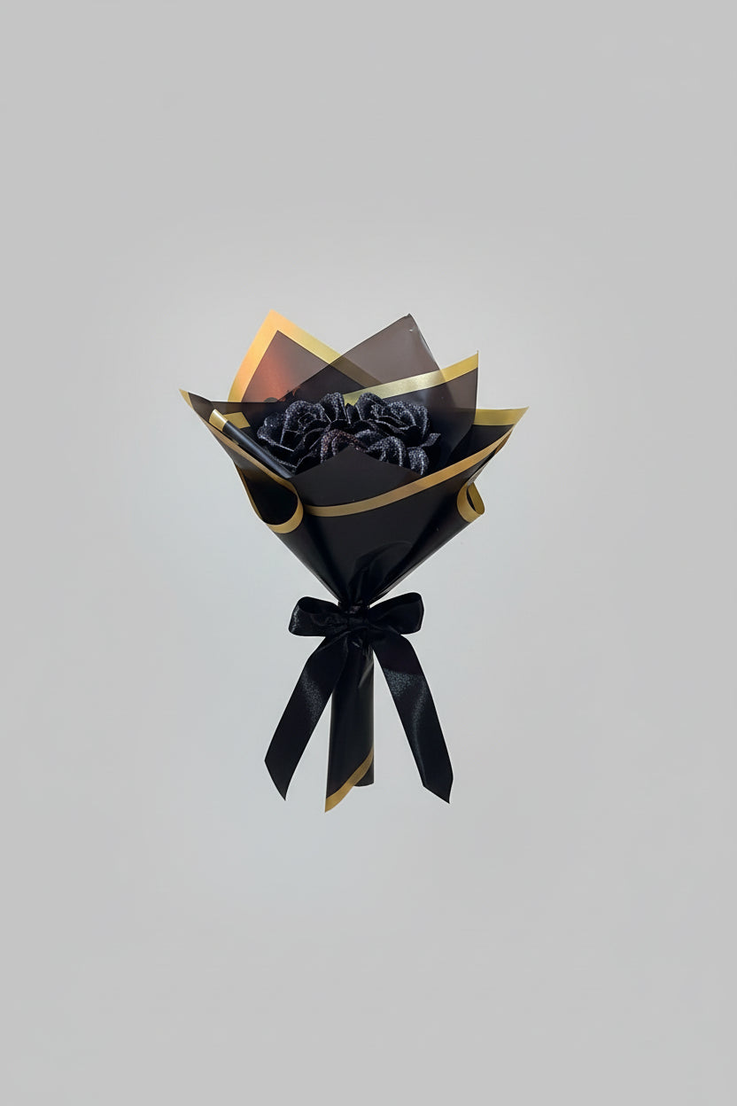 Black Glitter Rose Bouquet