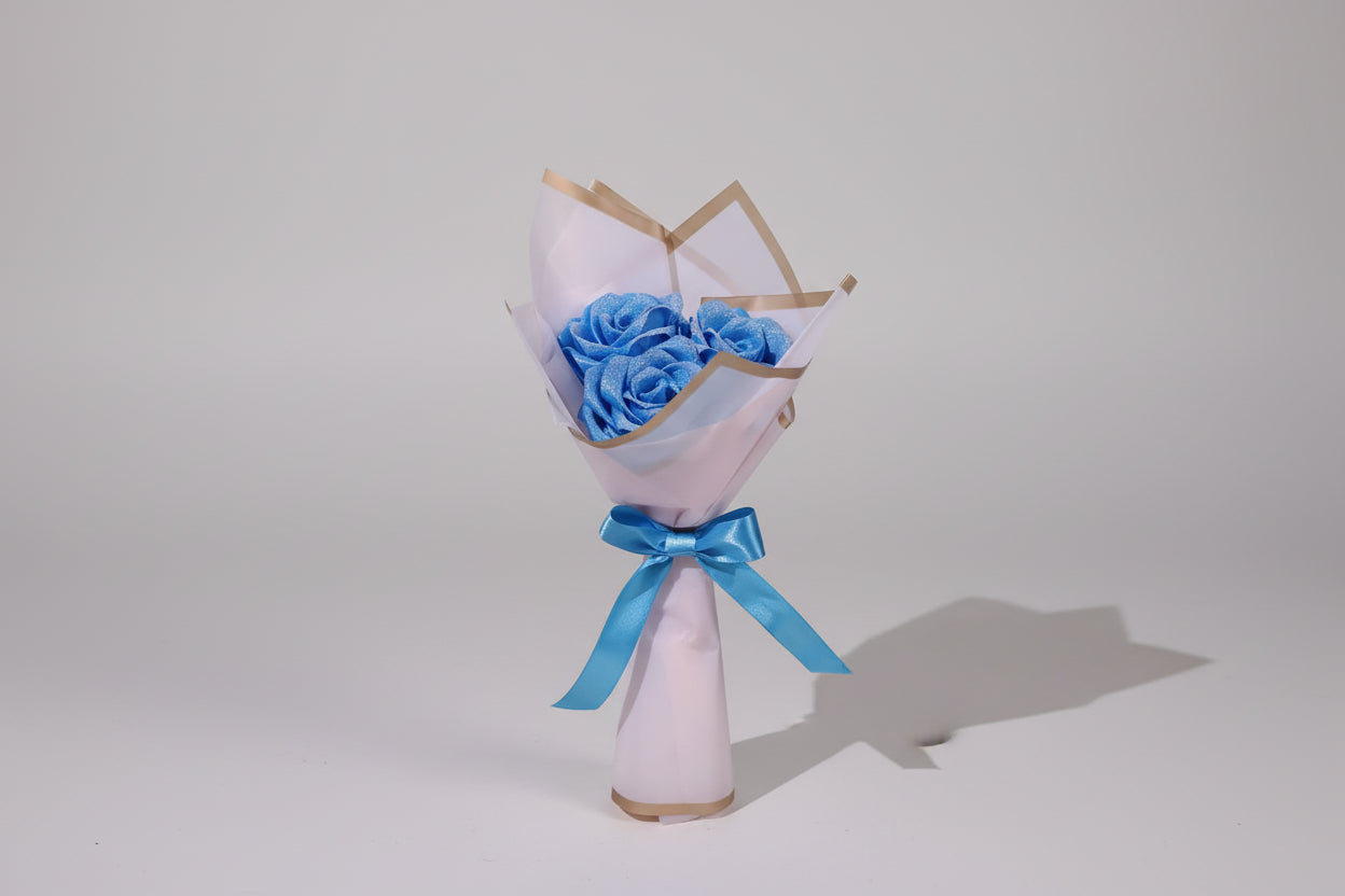 Blue Glitter Rose Bouquet